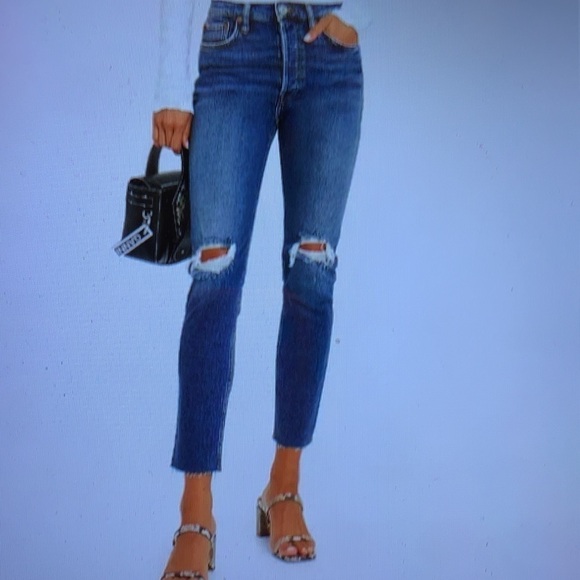 Re/Done High Rise Ankle Crop Jeans 26 - Picture 1 of 15